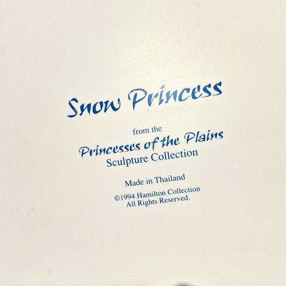 VTG 1994 Hamilton Collection Snow Princess From the Princesses of the Plains - Picture 14 of 15